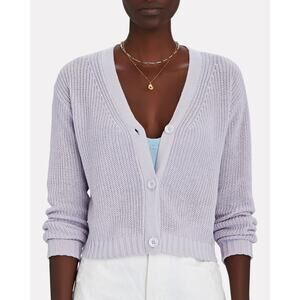 Sablyn Tati Cardigan Sweater in Lavender Cotton Silk Size Medium